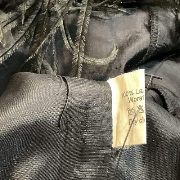 Mugler Black Wool Cocktail Dress with Feather Trim Size S - Picture 12 of 12